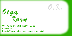 olga korn business card